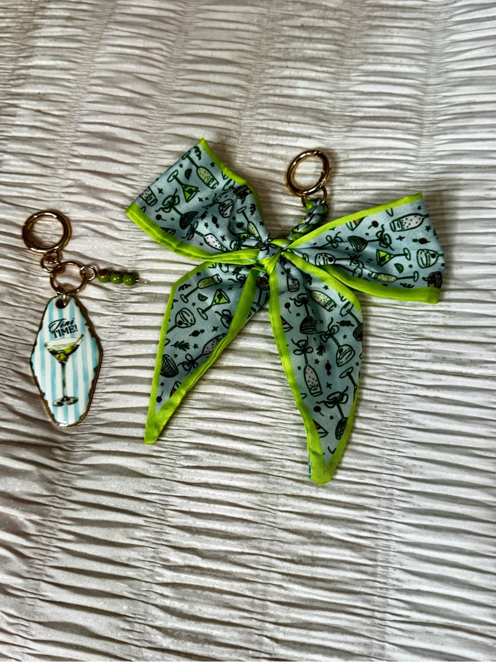 Piper K Martini Themed Purse Charms/Keychains